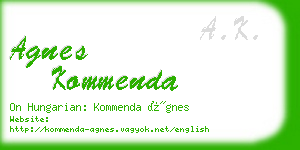 agnes kommenda business card